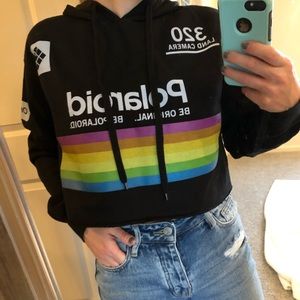 Polaroid cropped hoodie